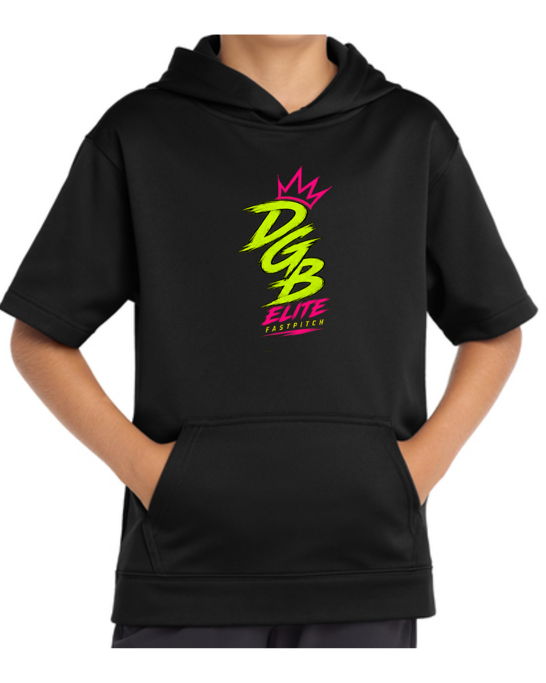 OGB Elite Fastpitch Short Sleeve Fleece Hoodies (Multiple Designs / Black and White)
