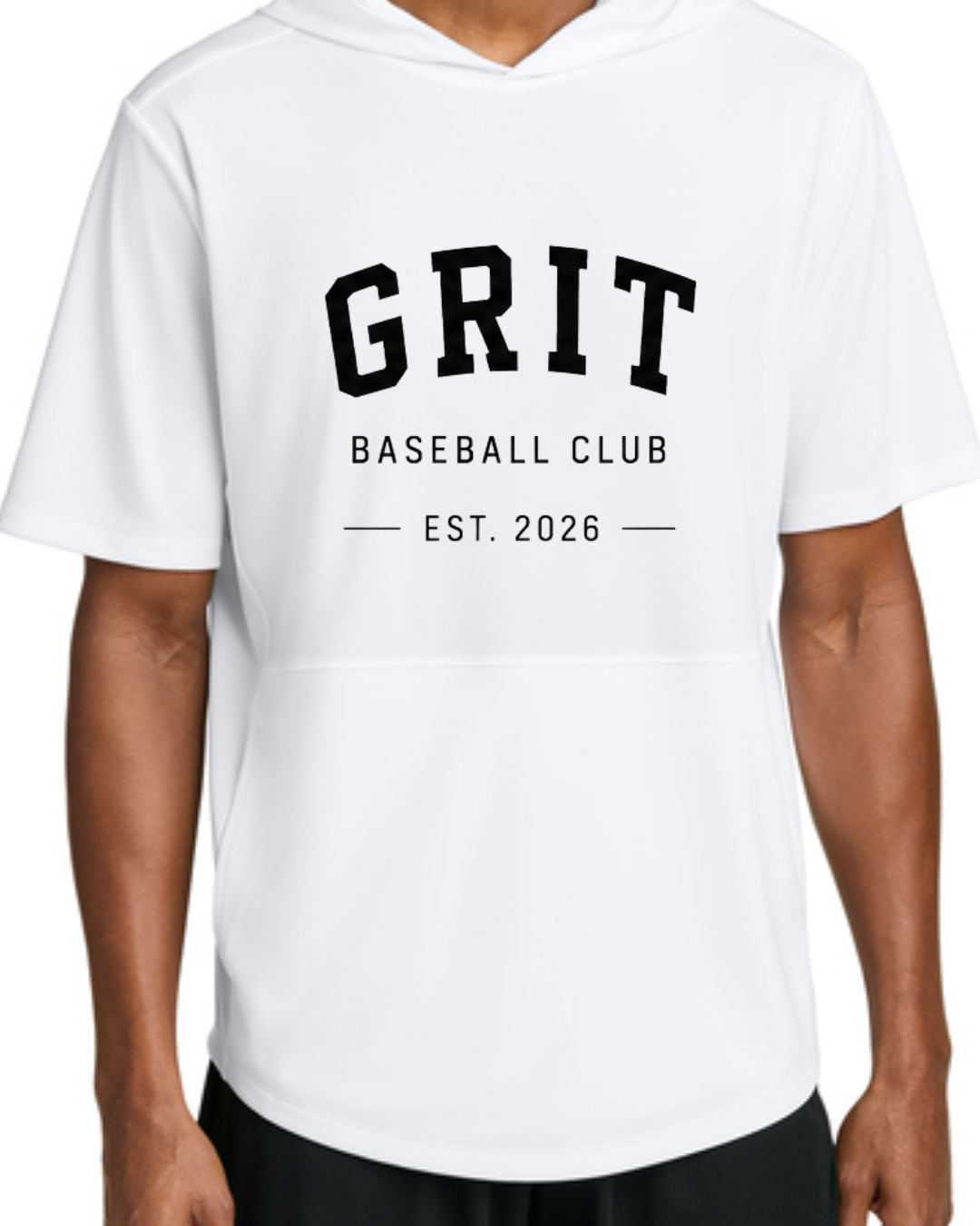 Grit Baseball Club - Hooded Poly Shirts (Black/White Short & Long Sleeve)