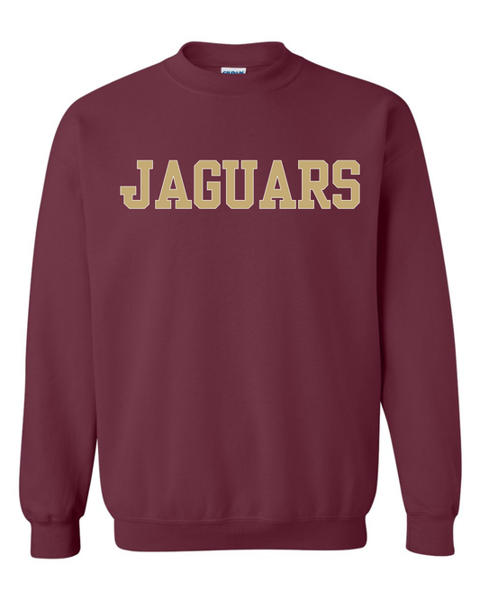 Gold Letter Jaguars Crewneck (Multiple Colors)