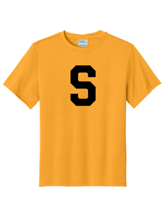 Slammers Baseball S Shirt (Gold Black and White)