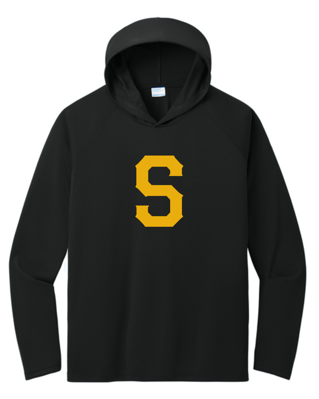 Slammers Baseball S Long Sleeve Poly Shirts Hooded and Not Hooded (Black and White)