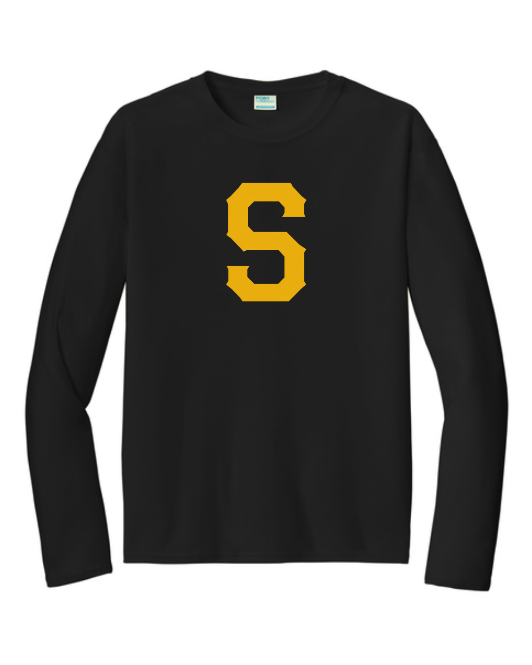 Slammers Baseball S Long Sleeve Poly Shirts Hooded and Not Hooded (Black and White)