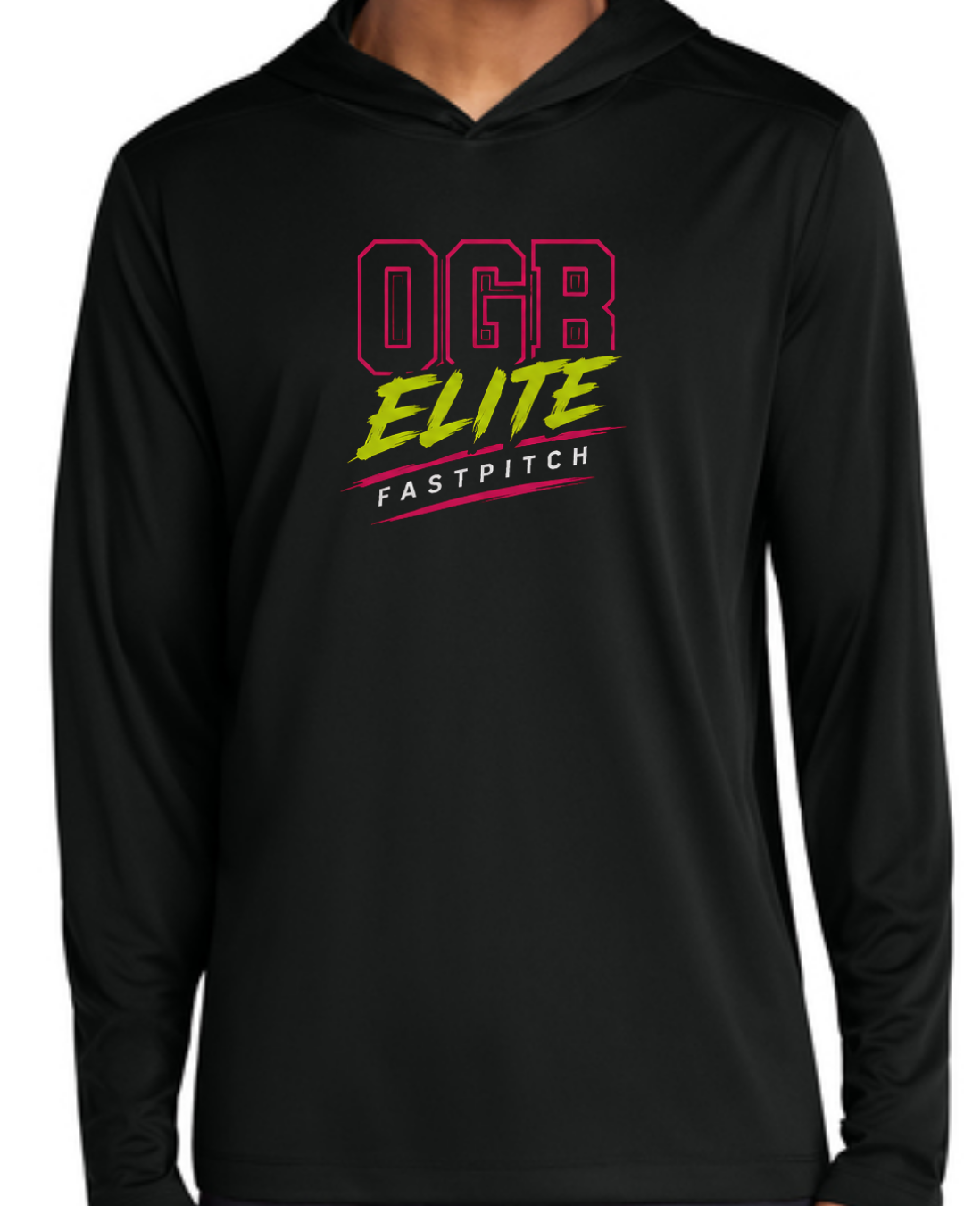 OGB Elite Fastpitch Long Sleeve Poly Shirts (Black and White)