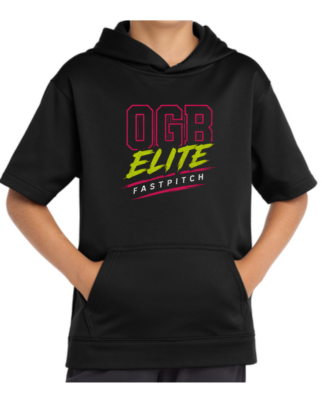 OGB Elite Fastpitch Short Sleeve Fleece Hoodies (Multiple Designs / Black and White)