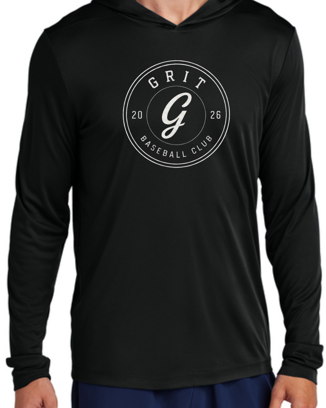 Circle G - Hooded Poly Shirts (Black/White Short and Long Sleeve)