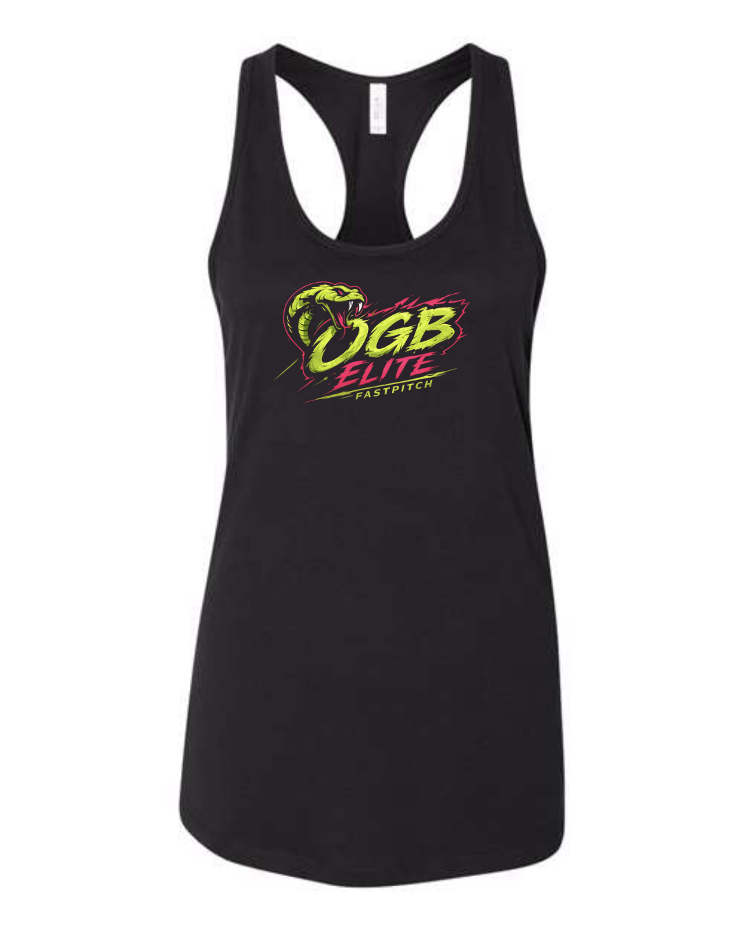 OGB Elite Fastpitch Bella Canvas Racerback Jersey Tanks (Black and White / Multiple Designs)