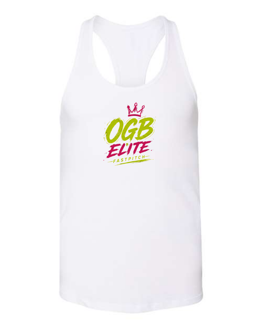 OGB Elite Fastpitch Bella Canvas Racerback Jersey Tanks (Black and White / Multiple Designs)