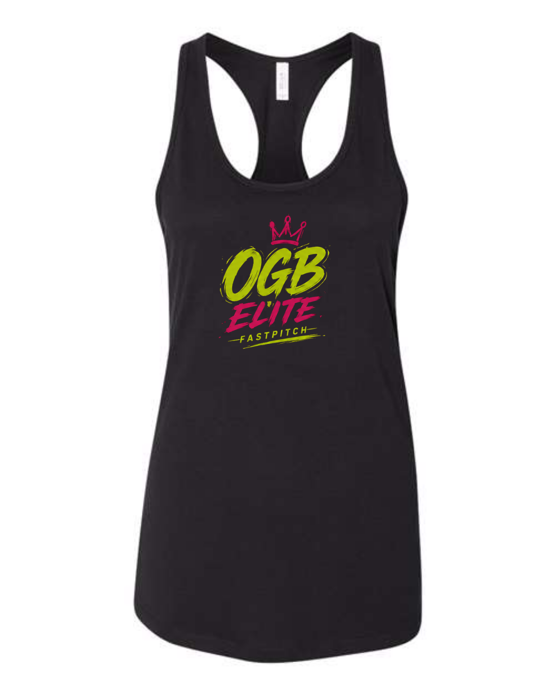OGB Elite Fastpitch Bella Canvas Racerback Jersey Tanks (Black and White / Multiple Designs)