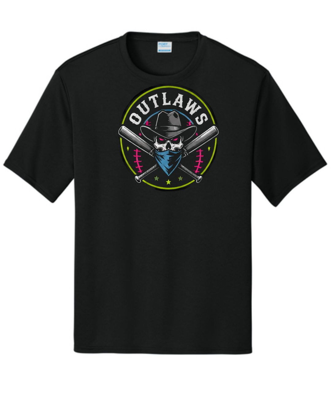 Outlaws Bat Crossed Shirt (Black, Carolina Blue, Pink)
