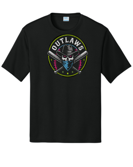 Outlaws Bat Crossed Shirt (Black, Carolina Blue, Pink)