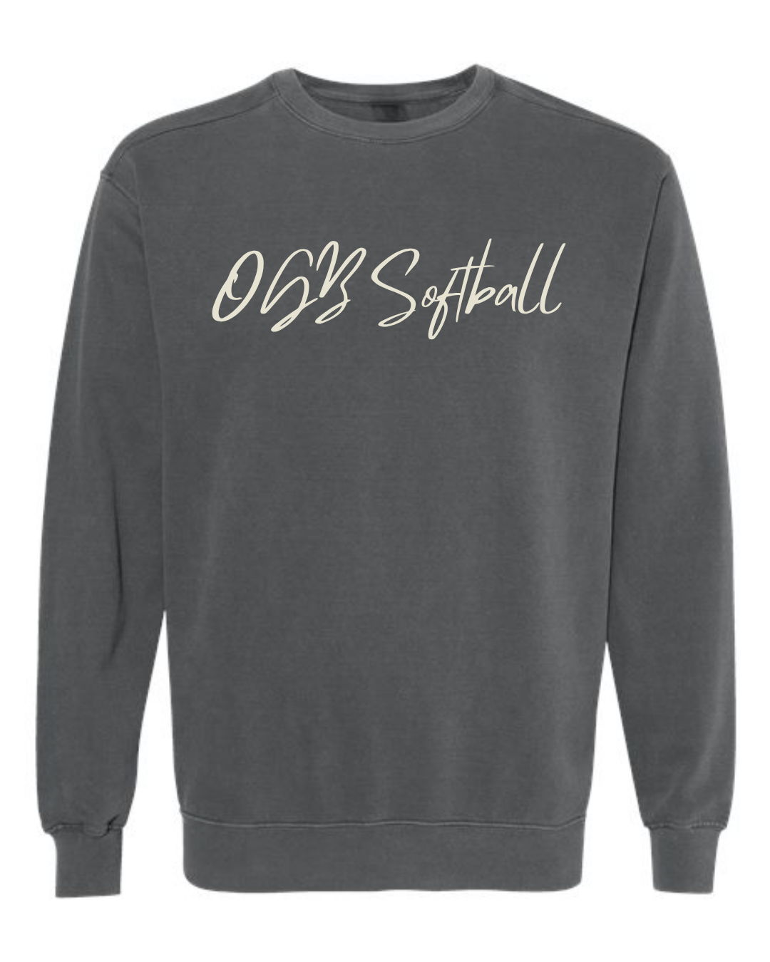 OGB Elite Fastpitch Comfort Colors Crewneck 1566 (Multiple Designs / Pepper and White)