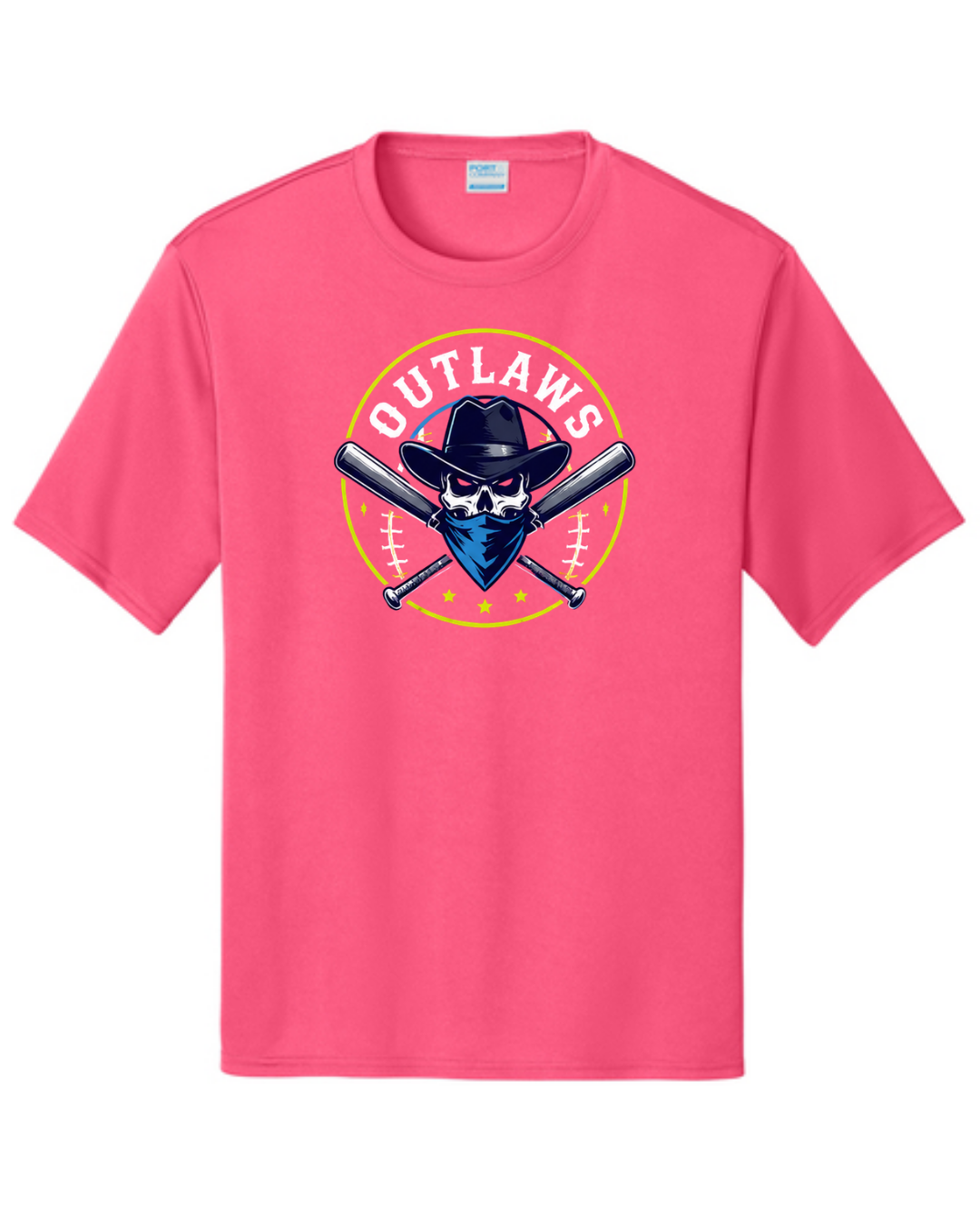 Outlaws Bat Crossed Shirt (Black, Carolina Blue, Pink)