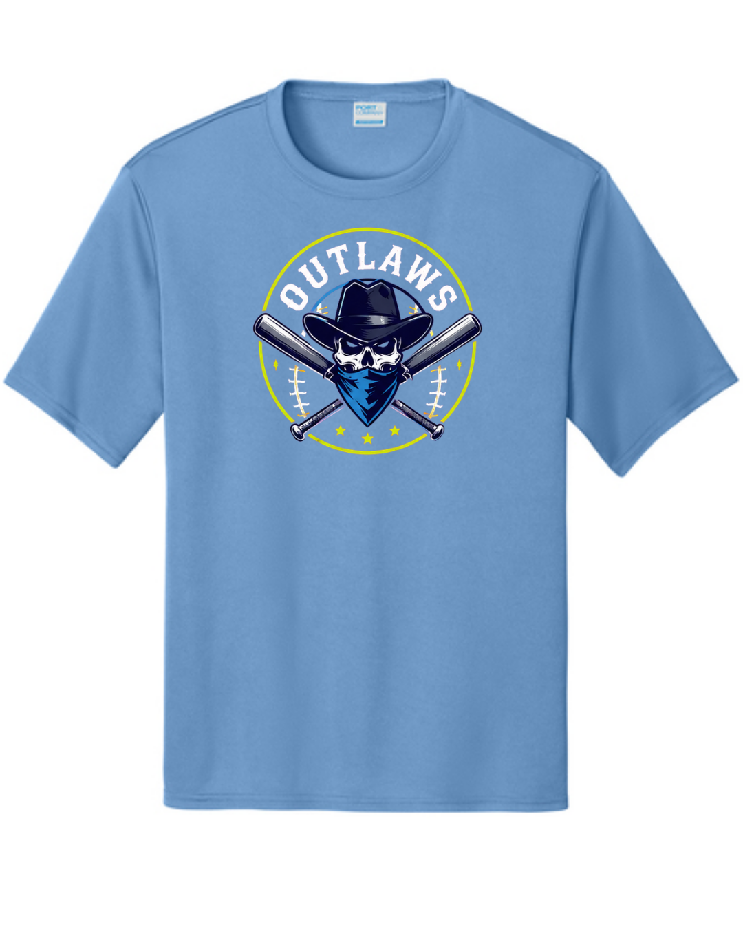 Outlaws Bat Crossed Shirt (Black, Carolina Blue, Pink)
