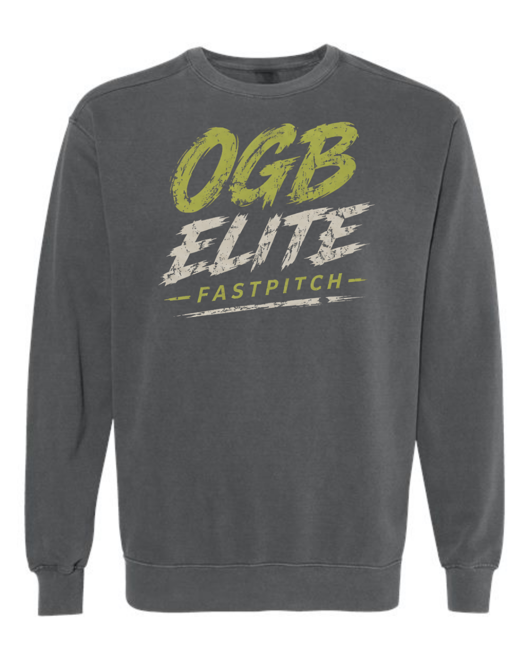 OGB Elite Fastpitch Comfort Colors Crewneck 1566 (Multiple Designs / Pepper and White)
