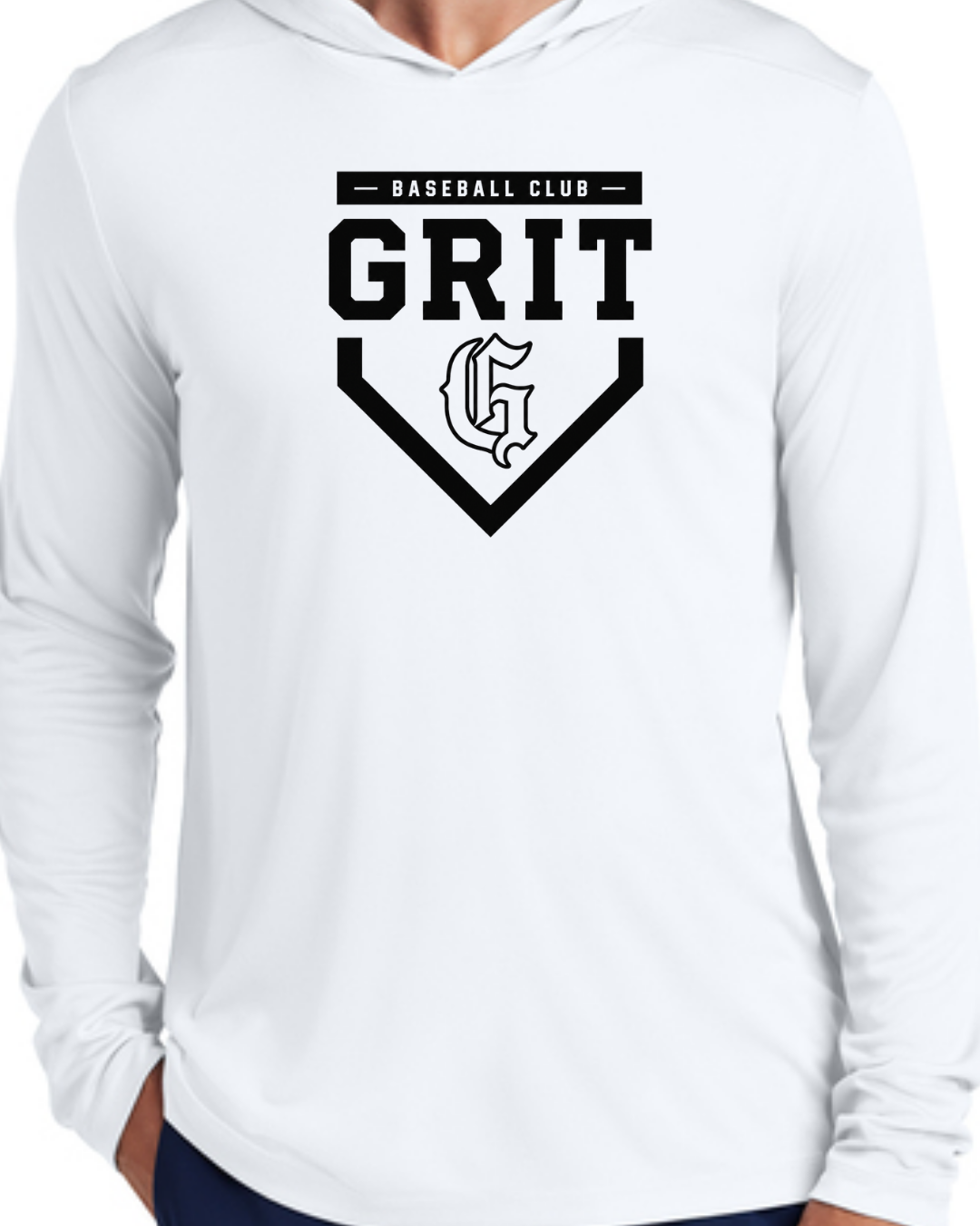Grit Plate - Hooded Poly Shirts (Black and White)