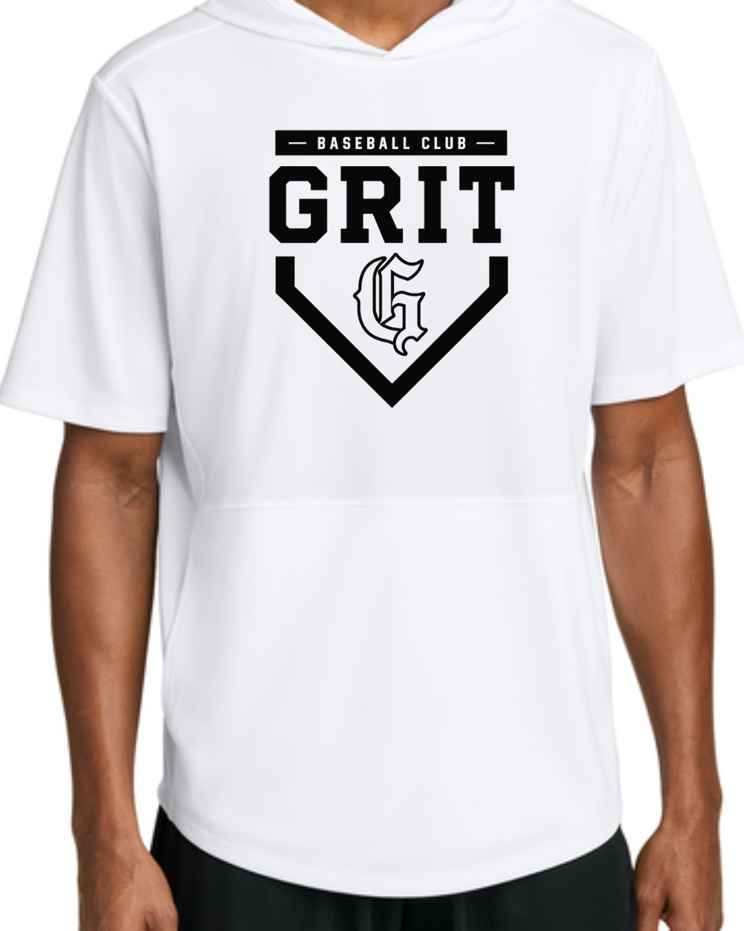 Grit Plate - Hooded Poly Shirts (Black and White)