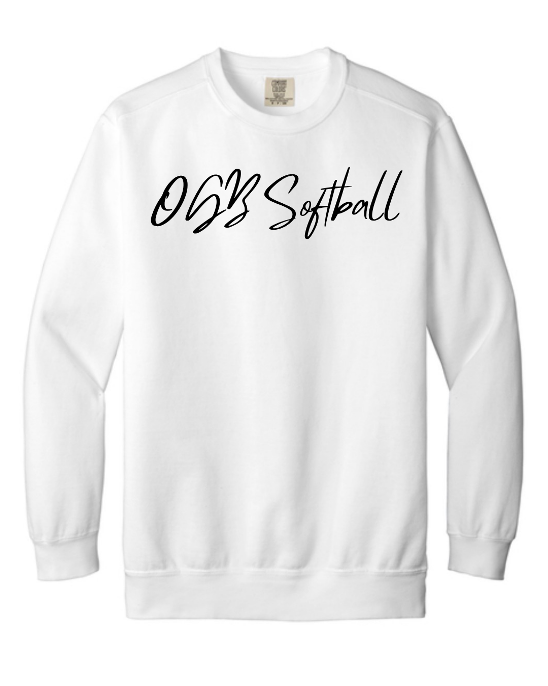 OGB Elite Fastpitch Comfort Colors Crewneck 1566 (Multiple Designs / Pepper and White)