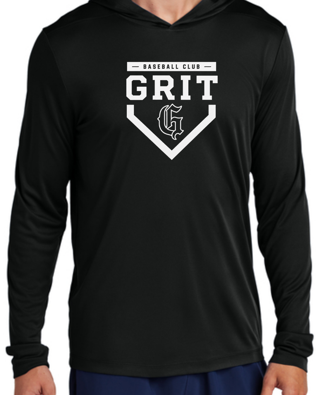 Grit Plate - Hooded Poly Shirts (Black and White)