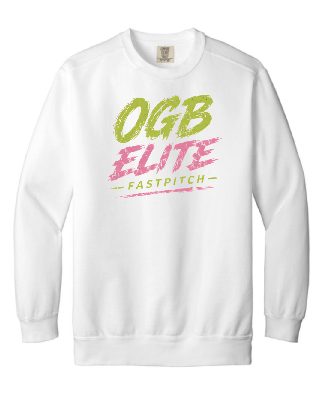 OGB Elite Fastpitch Comfort Colors Crewneck 1566 (Multiple Designs / Pepper and White)