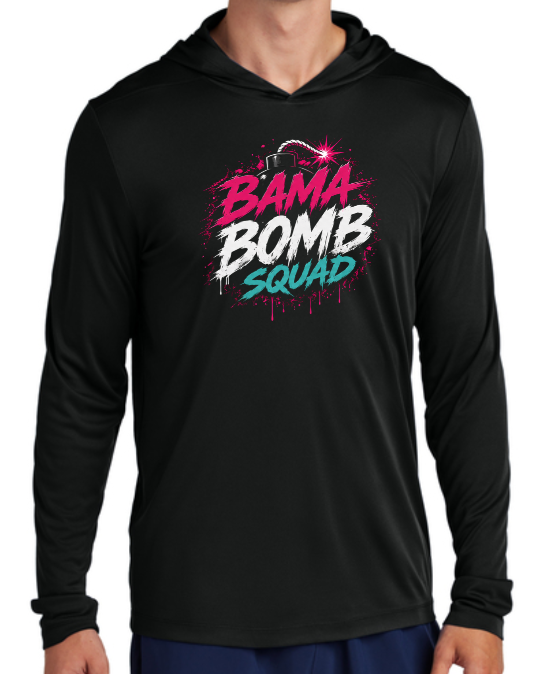 Bama Bomb Squad Drippy Long Sleeve Hooded Shirt