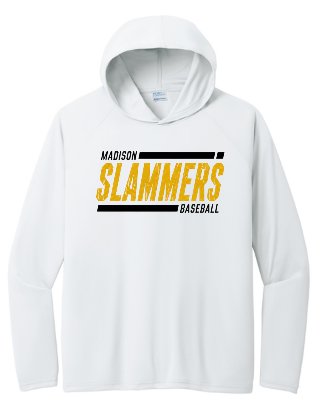 Slammers Baseball Long Sleeve Poly Shirts (Black and White)