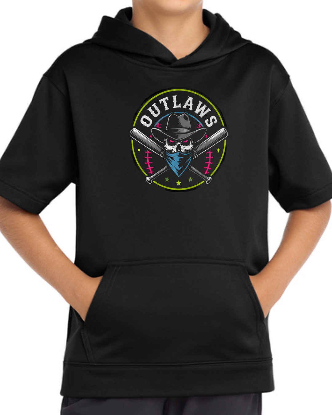 Outlaws Short Sleeve Fleece Hoodies (Multiple Designs)