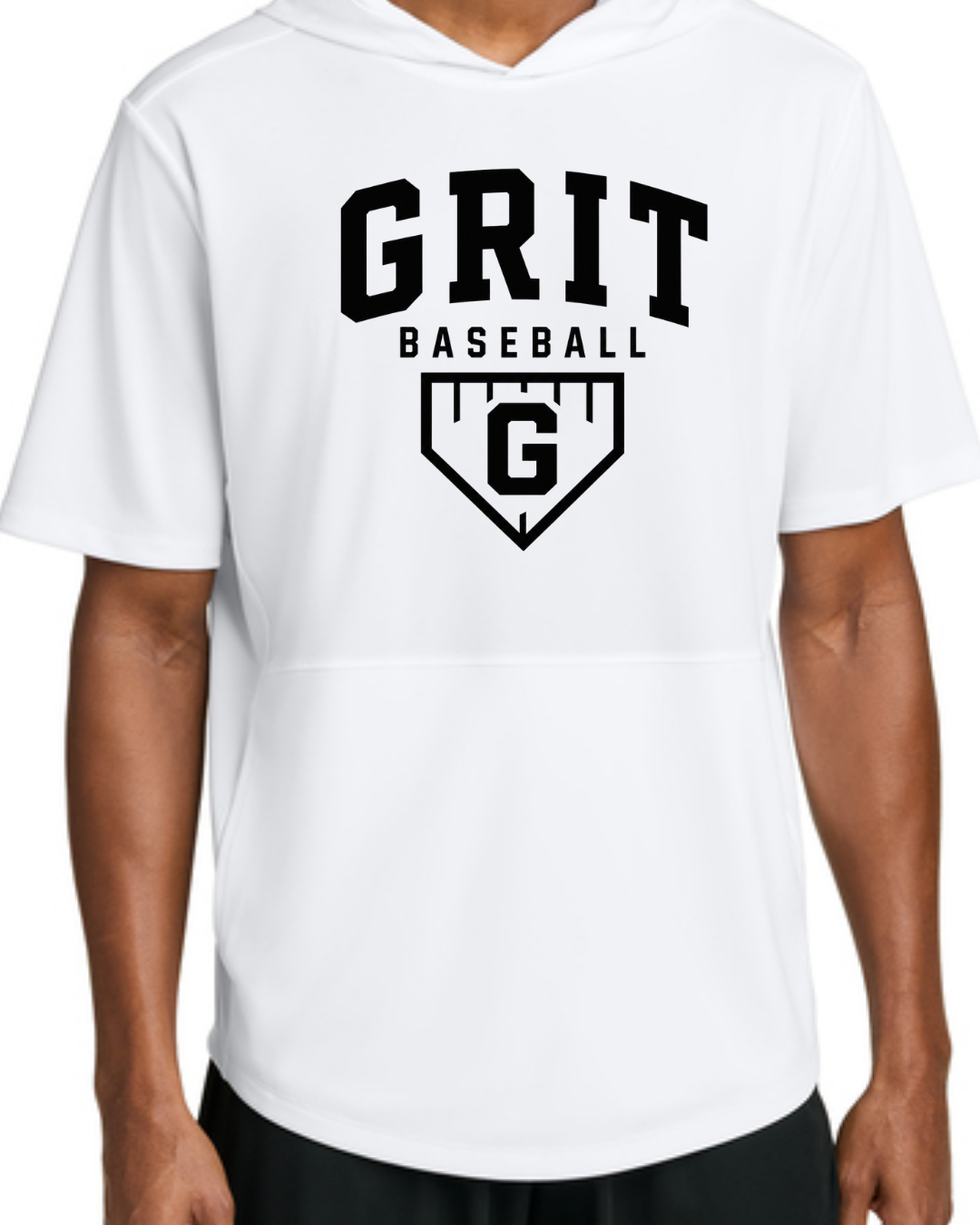Grit Baseball G - Hooded Poly Shirts (Black/White Short and Long Sleeve)