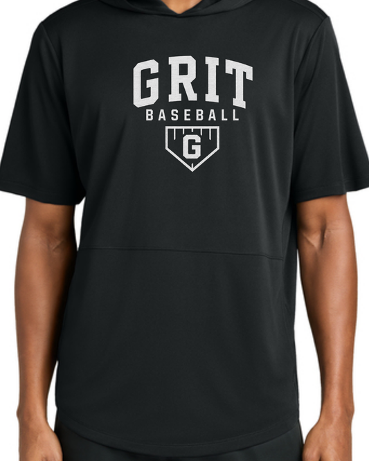 Grit Baseball G - Hooded Poly Shirts (Black/White Short and Long Sleeve)