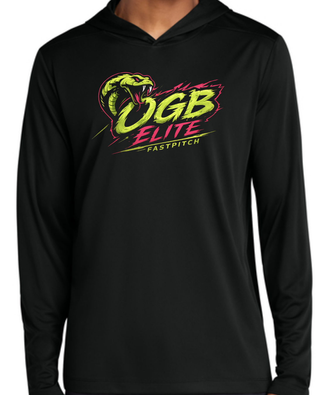 OGB Elite Fastpitch Long Sleeve Poly Shirts (Black and White)