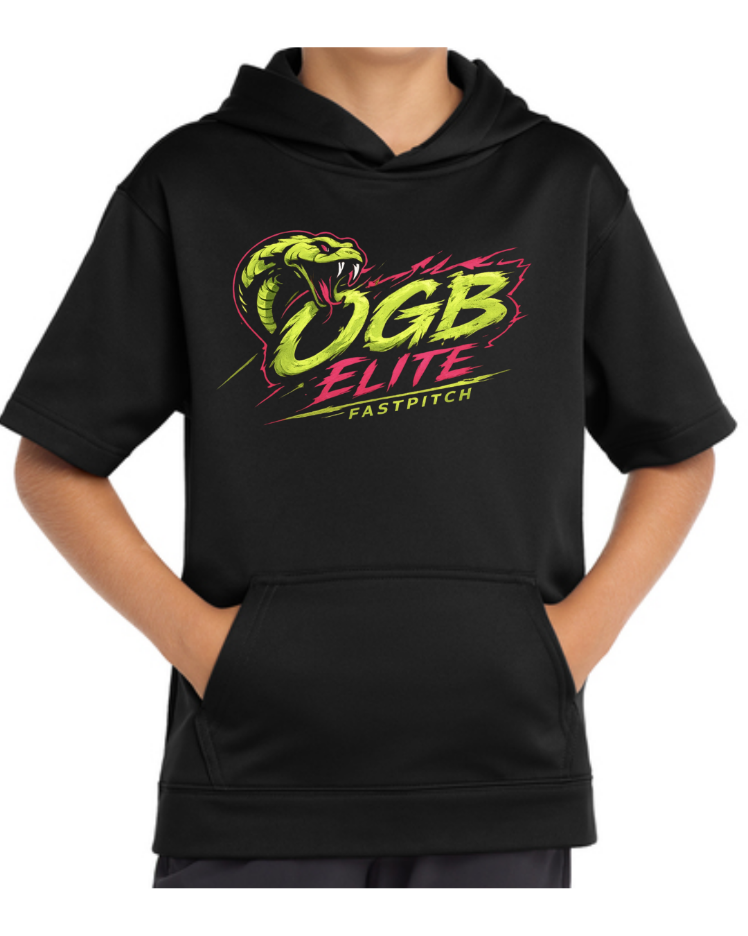 OGB Elite Fastpitch Short Sleeve Fleece Hoodies (Multiple Designs / Black and White)