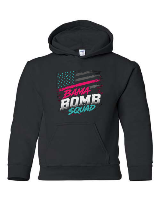 Bombs Flag Hoodie Black and Pink