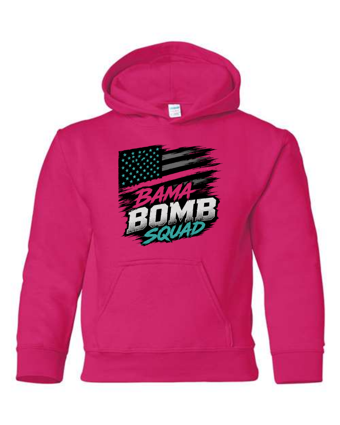Bombs Flag Hoodie Black and Pink