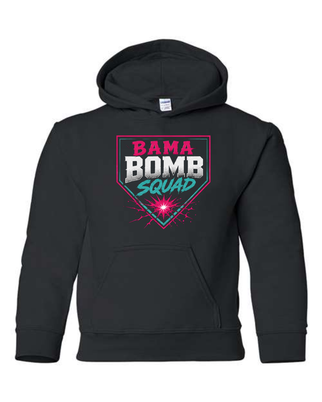 Bombs Plate Hoodie Black and Pink