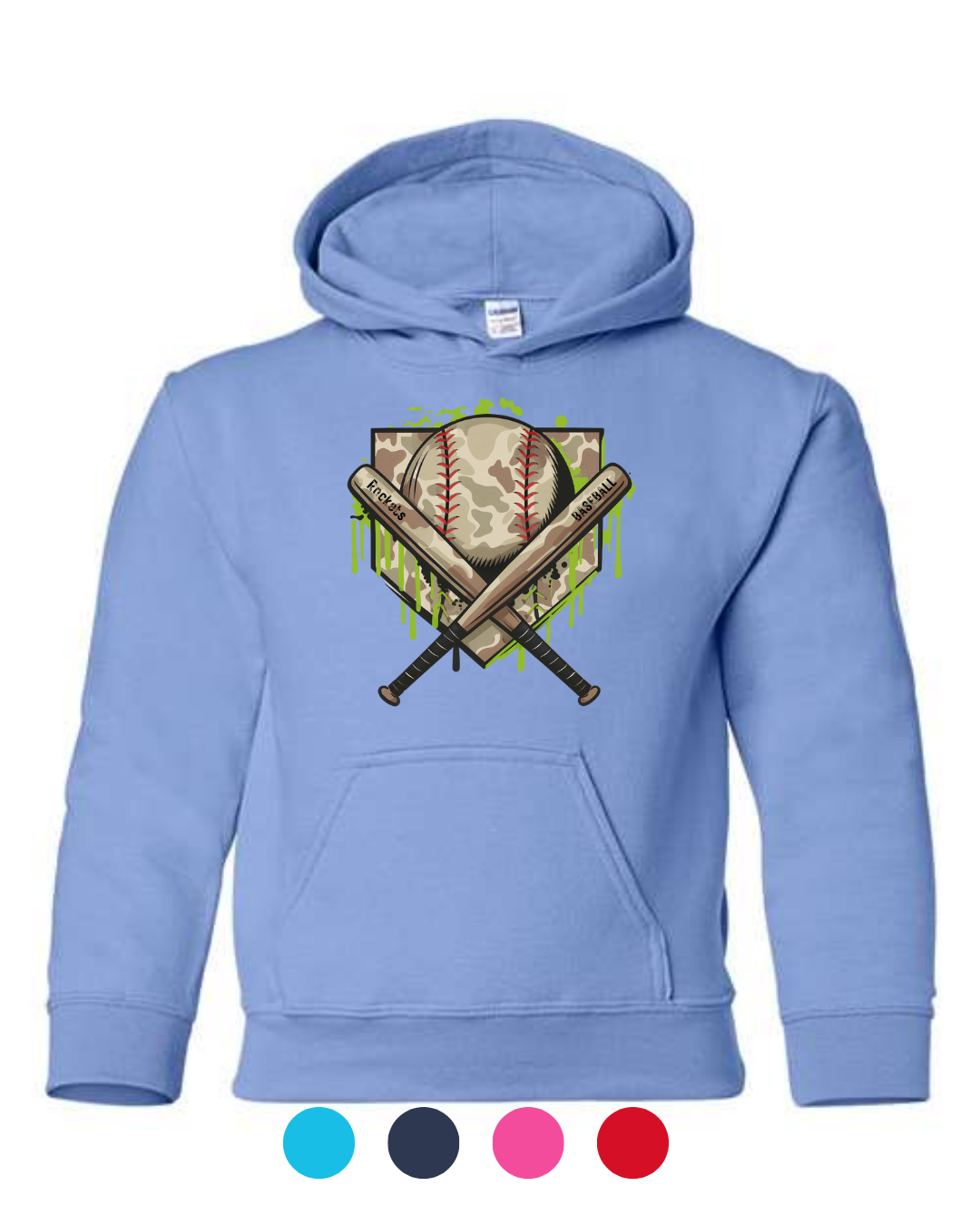 *New for 2026 Multiple Colors* Camo Bat and Ball Cross Hoodie