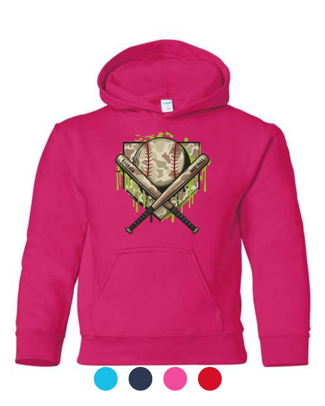*New for 2026 Multiple Colors* Camo Bat and Ball Cross Hoodie