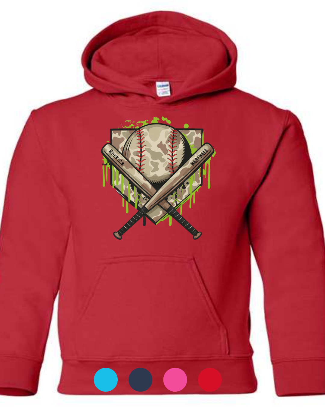 *New for 2026 Multiple Colors* Camo Bat and Ball Cross Hoodie