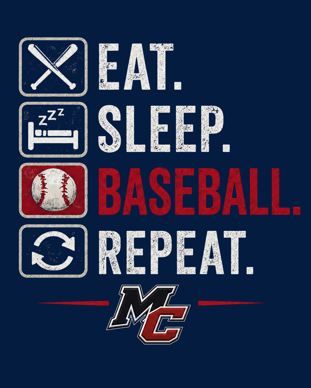 Eat. Sleep. Baseball. Repeat. Collection (T-Shirt, Hoodies, Long Sleeve Poly, Etc.)