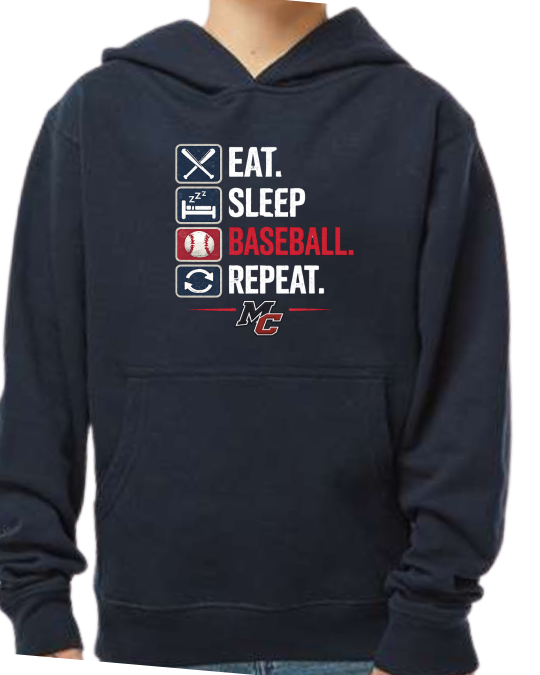 Eat. Sleep. Baseball. Repeat. Collection (T-Shirt, Hoodies, Long Sleeve Poly, Etc.)