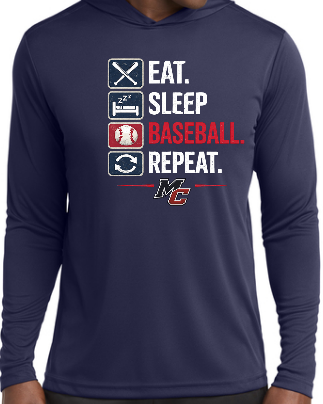 Eat. Sleep. Baseball. Repeat. Collection (T-Shirt, Hoodies, Long Sleeve Poly, Etc.)