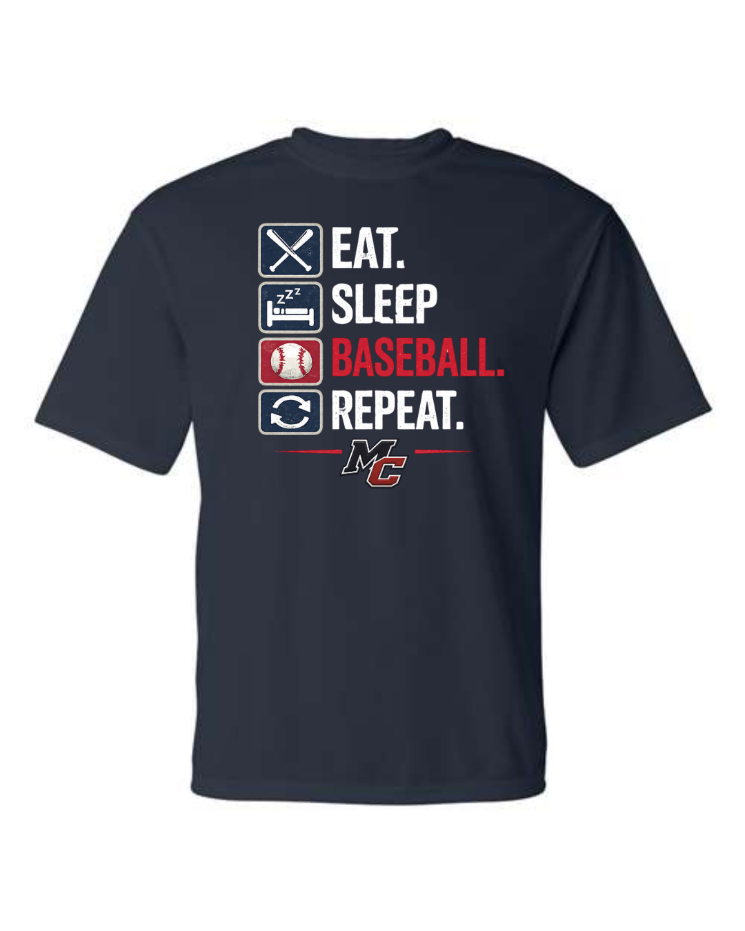 Eat. Sleep. Baseball. Repeat. Collection (T-Shirt, Hoodies, Long Sleeve Poly, Etc.)