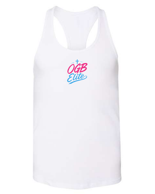 Elite Bella Canvas Racerback Jersey Tank Black and White