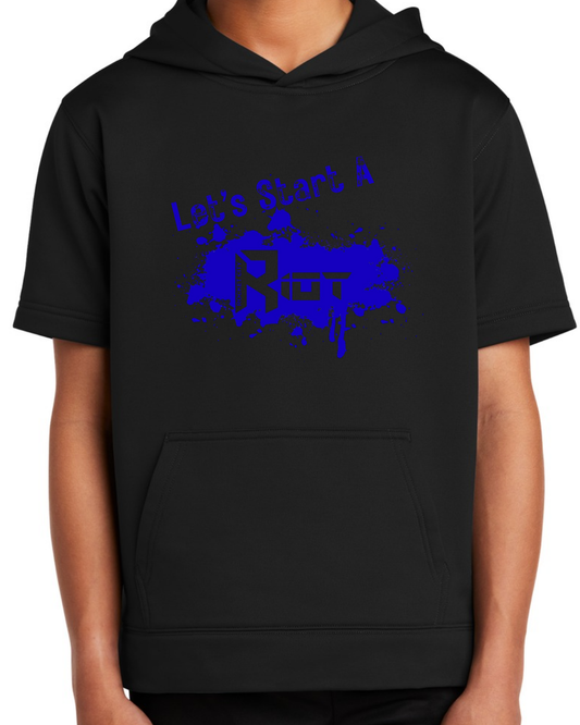 Fleece Black Short Sleeve Hoodie Multiple Designs