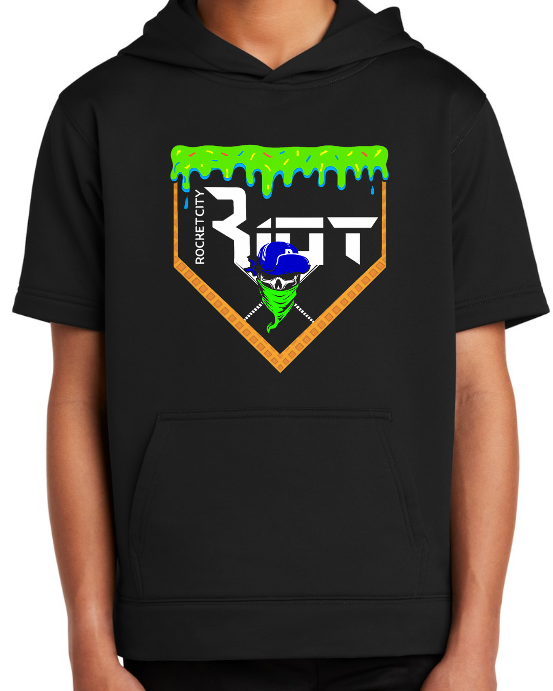 Fleece Black Short Sleeve Hoodie Multiple Designs
