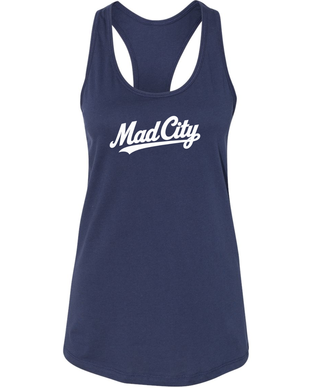 Mad City Fall 2026 Collection - Bella Canvas Racerback Tanks (Navy and White)