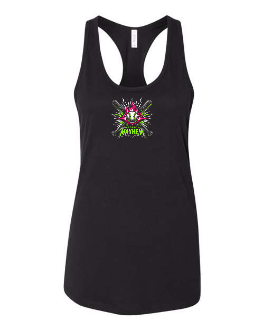 Logo Bella Canvas Racerback Tanks Black and White