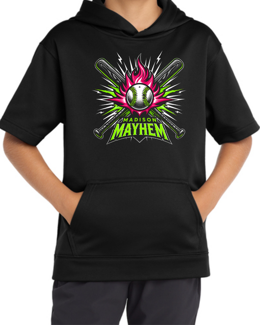 Mayhem Black Short Sleeve Fleece Hoodie Multiple Designs