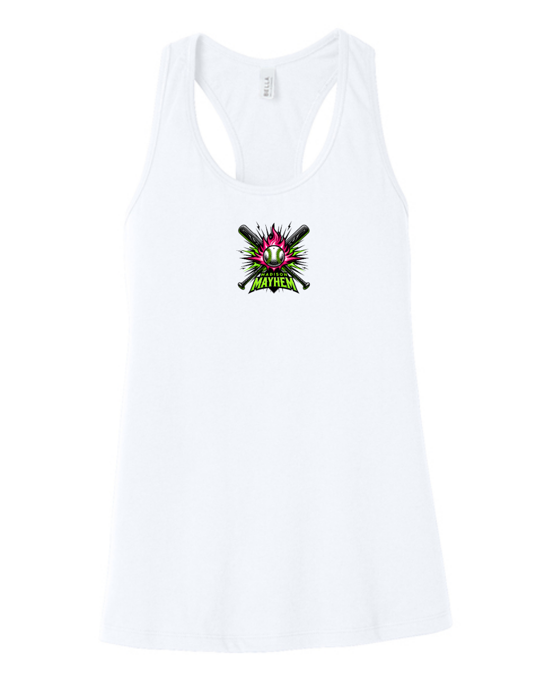 Logo Bella Canvas Racerback Tanks Black and White