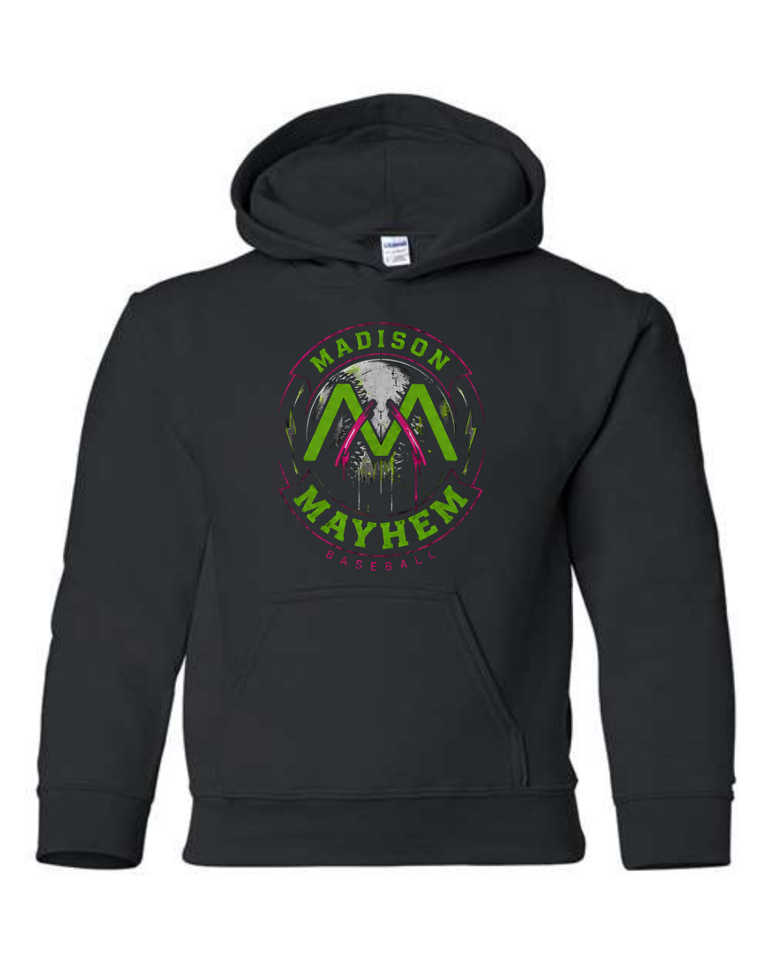 Mayhem Baseball Hoodie Black and Pink