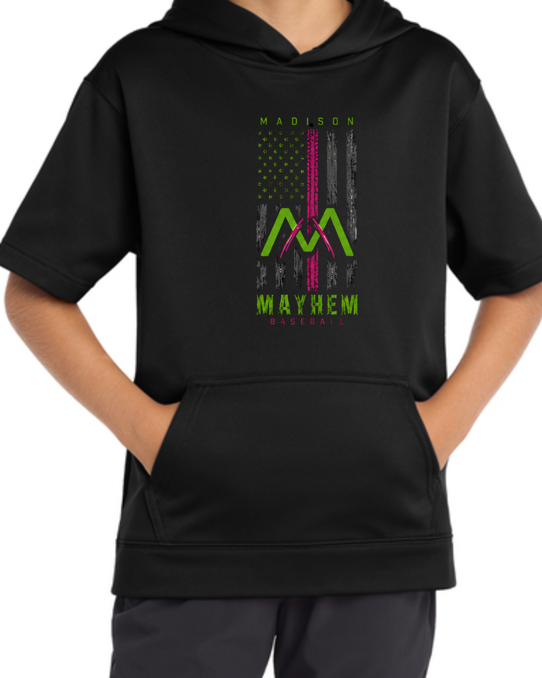 Mayhem Black Short Sleeve Fleece Hoodie Multiple Designs