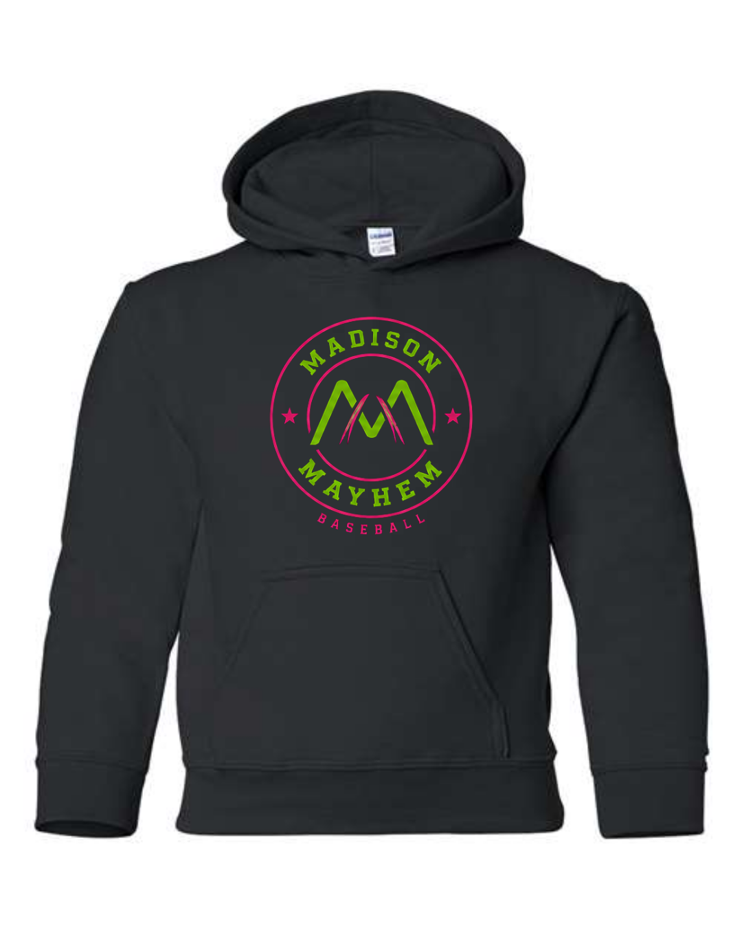 Mayhem Hat Logo Hoodie Black and Pink
